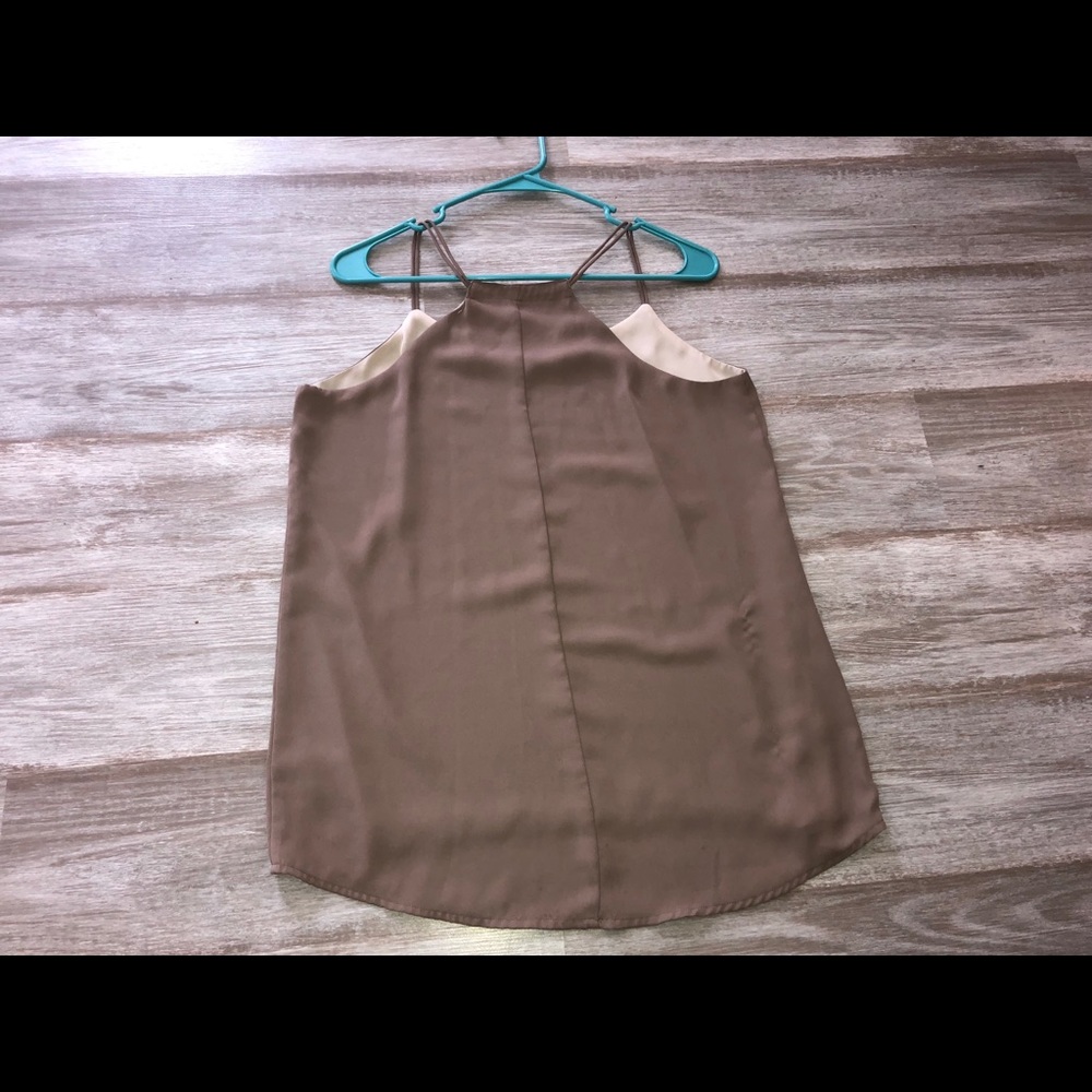 NY&C: Chiffon-Overlay Racerback Top - Picture 2 of 3